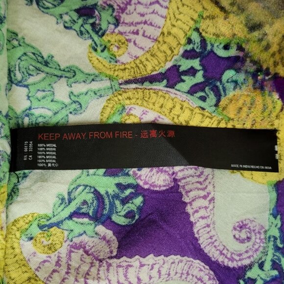 Anthropologie Purple Yellow **Seahorse Print Dress 1X** - Picture 11 of 12